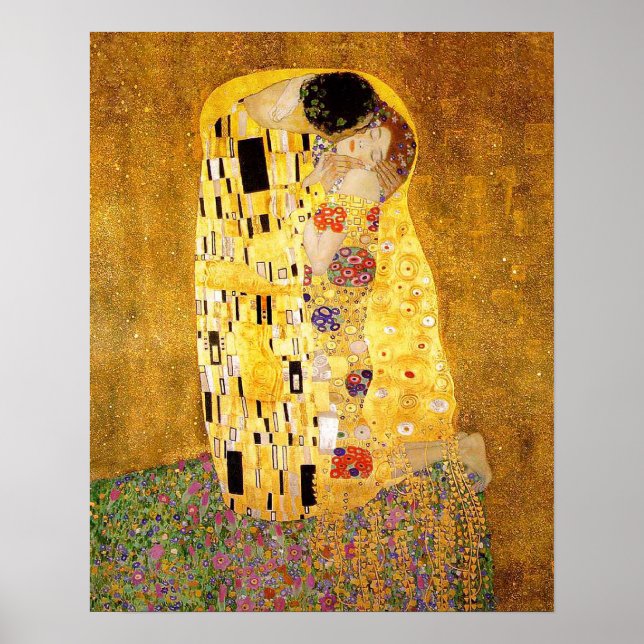 Gustav Klimt "The Kiss" Poster (Framsidan)
