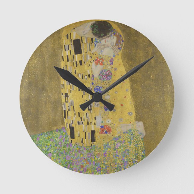 Gustav Klimt "The Kiss" Rund Klocka (Framsida)