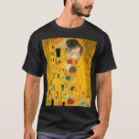 Gustav Klimt the Kiss T Shirt<br><div class="desc">T-Shirt med Gustav Klimts oljemålning med guld löv Kiss (1908). En man och kvinna,  som bär briljant gyllene färg,  tar gärna till sig och kysser i ett fält av blommor. En underbar gåva till fläkt av Art nouveau och österrikisk konst.</div>