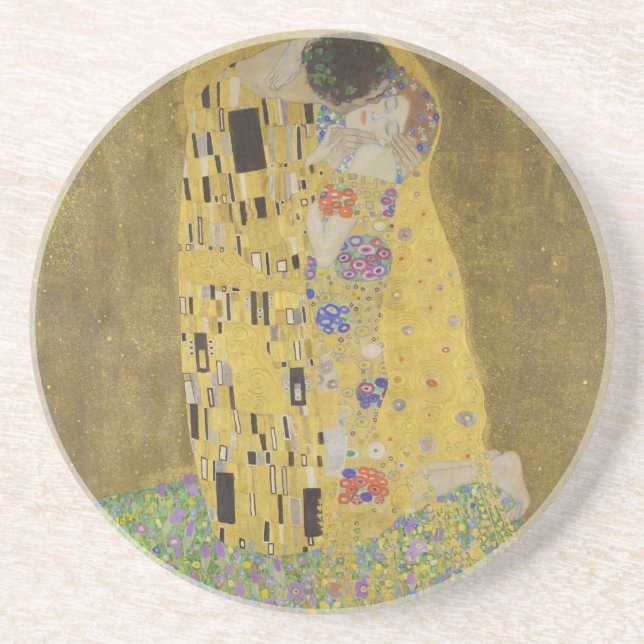 Gustav Klimt "The Kiss" Underlägg Sandsten (Framsidan)