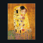 Gustav Klimt "The Kiss" Vykort<br><div class="desc">Detta är den strålande och sensuella målningen "The Kiss" som skapas av den österrikiska målaren Gustav Klimt. Det anses vara hans mest berömd. Han målade det mellan åren 1907 och 1908, vilket var höjdpunkten i hans "gyllene period" när han målade upp ett antal verk som använde guld löv. Österrike betraktar...</div>