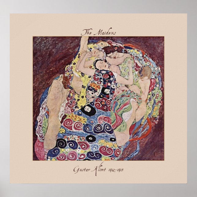 Gustav Klimt The Maidens 1912-1913 Poster Skriv ut (Framsidan)