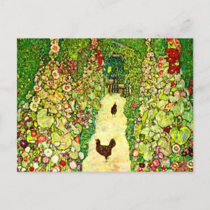 Gustav Klimt Trädgård med hönor Vykort