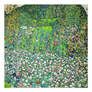 Gustav Klimt - Trädgårdslandskap och bergstopp Fototryck