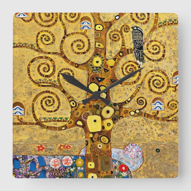 Gustav Klimt , “ Tree of life ” Fyrkantig Klocka (Framsida)