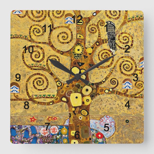 Gustav Klimt , “ Tree of life ” Fyrkantig Klocka (Framsida)