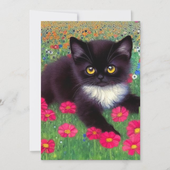 Gustav Klimt Tuxedo Cat Meddelande (Framsida)