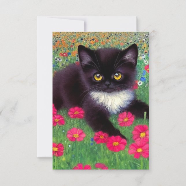 Gustav Klimt Tuxedo Cat OSA Kort (Framsida)