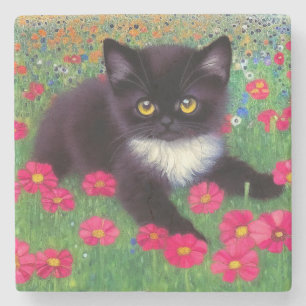 Gustav Klimt Tuxedo Cat Stenunderlägg
