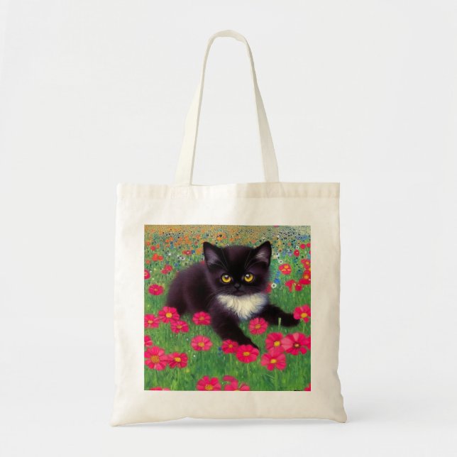 Gustav Klimt Tuxedo Cat Tygkasse (Framsidan)