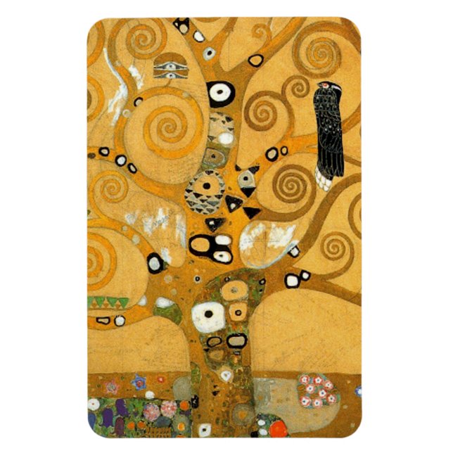 Gustav Klimt Uggla i A Träd Magnet (Vertikal)