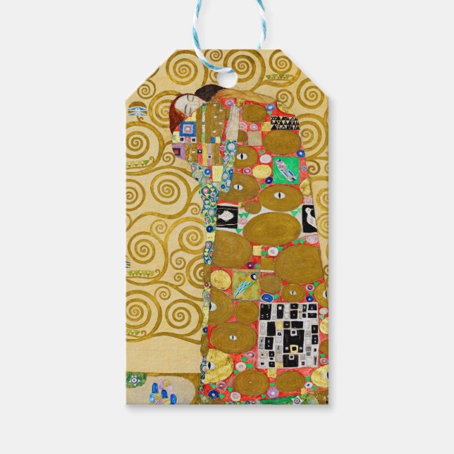 Gustav Klimt Uppfyllelse Nouveau Par Presentetikett (Framsidan)