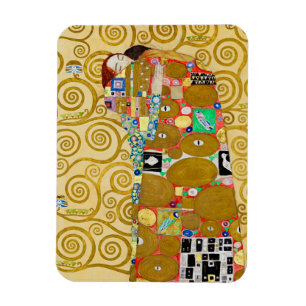 Gustav Klimt Uppfyllnad Nouveau Kärleksparet Magnet