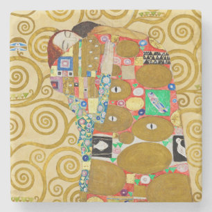 Gustav Klimt Uppfyllnad Nouveau Kärleksparet Stenunderlägg