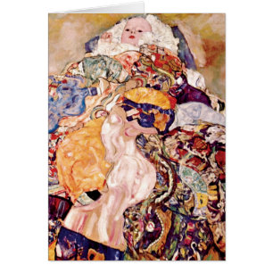 Gustav Klimt - Vaggan - Nyfödd Hälsningskort