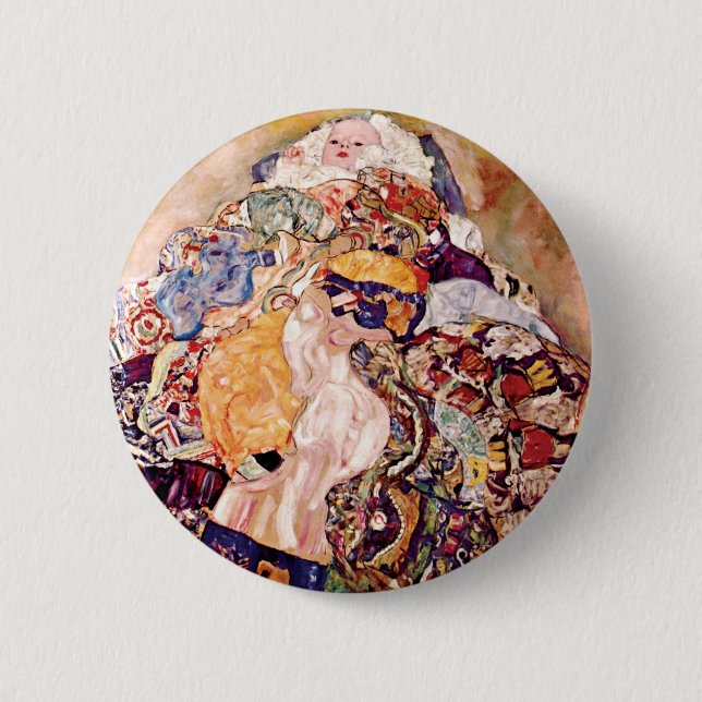 Gustav Klimt - Vaggan - Nyfödd Knapp (Framsida)