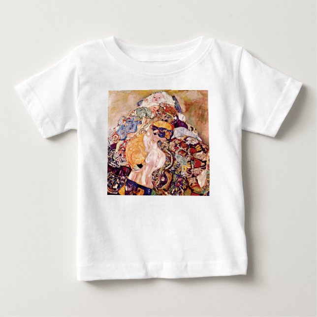 Gustav Klimt - Vaggan - Nyfödd Tee Shirt (Framsida)