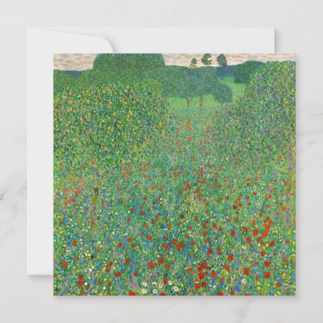 Gustav Klimt - Vallmo fält Inbjudningar (Framsida)
