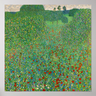 Gustav Klimt - Vallmoåkern Poster