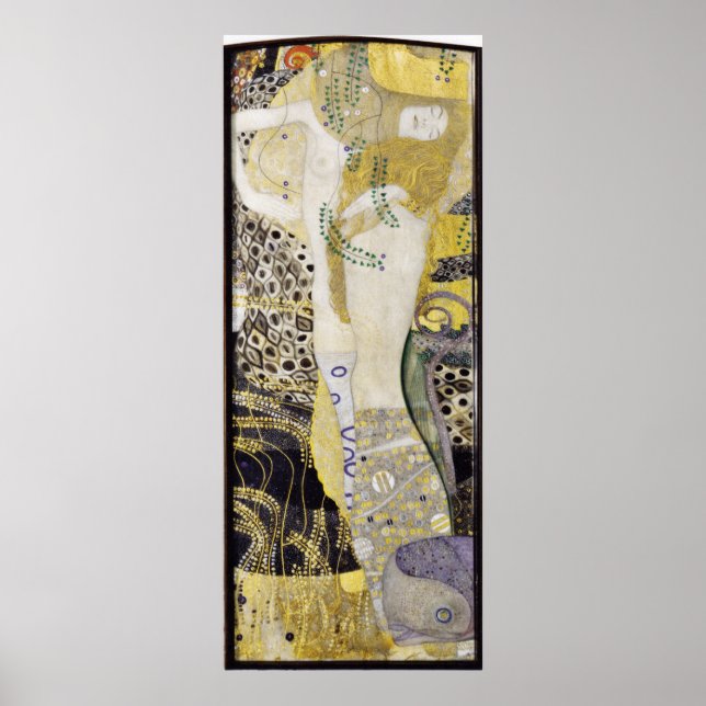 Gustav Klimt - Vatten-ormar flickvänner Poster (Framsidan)