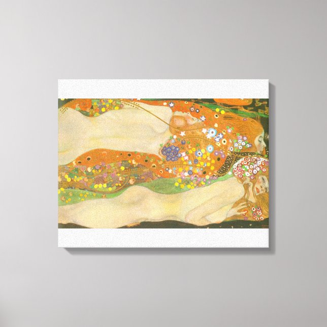 Gustav Klimt - Vatten ormar (vänner) II Canvastryck (Framsida)