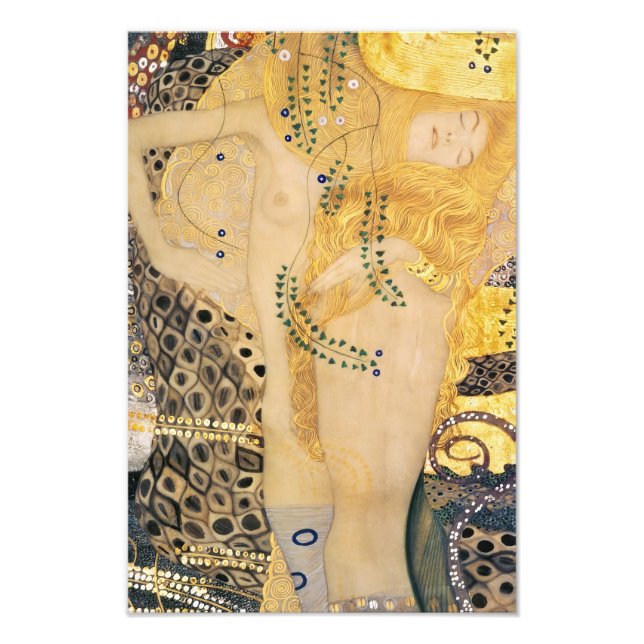Gustav Klimt - Vatten-serpents I Fototryck (Framsidan)