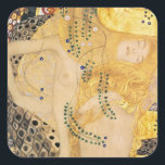 Gustav Klimt - Vatten-serpents I Fyrkantigt Klistermärke<br><div class="desc">Vatten Serpents I / The Hydra - Gustav Klimt,  Tempera and water color on parchment,  1904-1907</div>