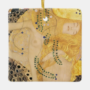 Gustav Klimt - Vatten-serpents I Julgransprydnad Keramik