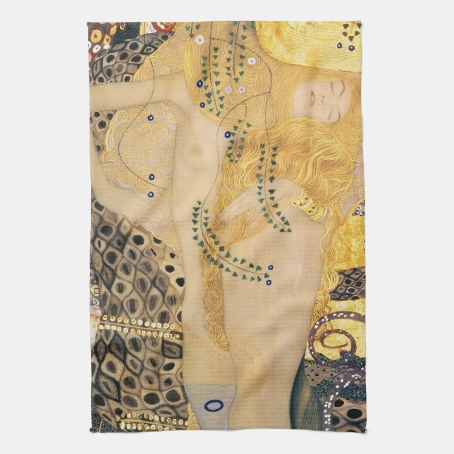 Gustav Klimt - Vatten-serpents I Kökshandduk (Vertikal)
