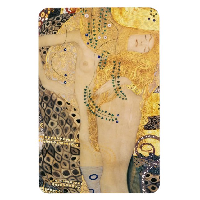 Gustav Klimt - Vatten-serpents I Magnet (Vertikal)