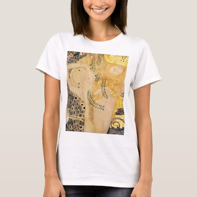 Gustav Klimt - Vatten-serpents I T Shirt (Framsida)