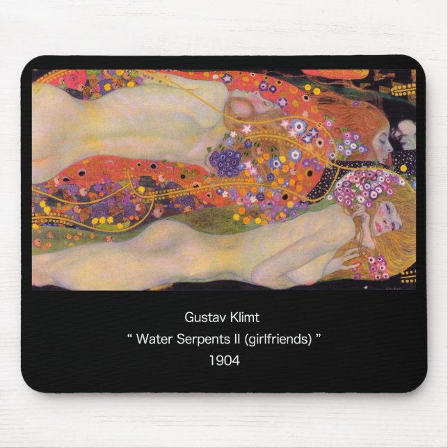 Gustav Klimt , "Vatten Serpents II (flickvänner)" Musmatta (Framsidan)
