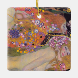 Gustav Klimt - Vatten-serpents II Julgransprydnad Keramik