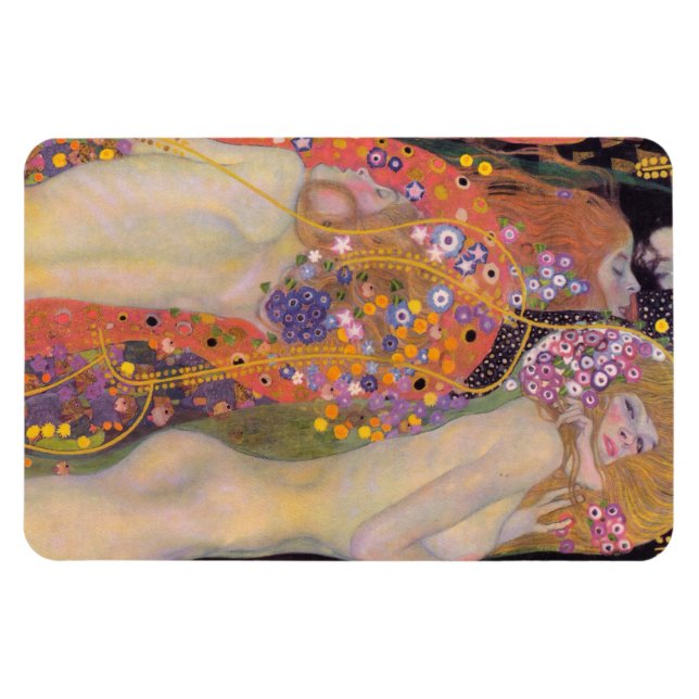 Gustav Klimt - Vatten-serpents II Magnet (Horisontell)