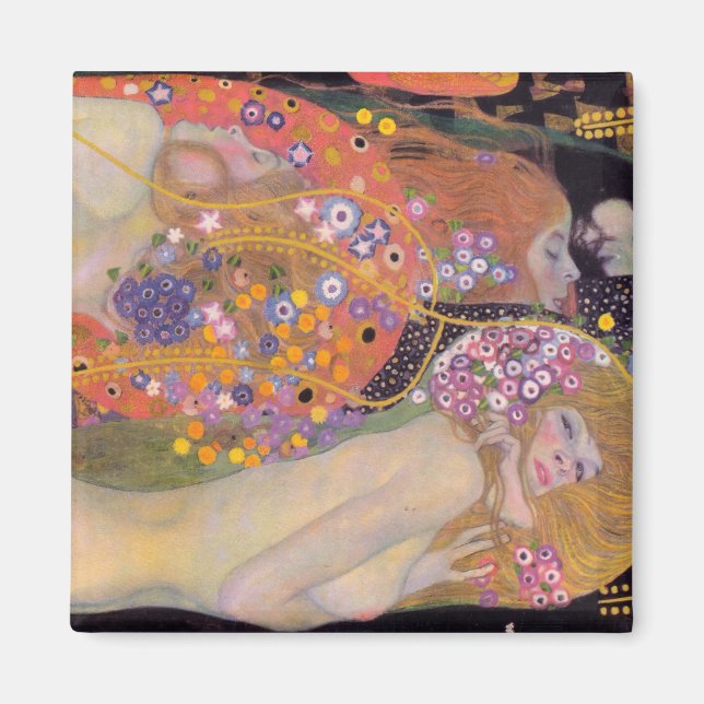 Gustav Klimt - Vatten-serpents II Magnet (Framsidan)