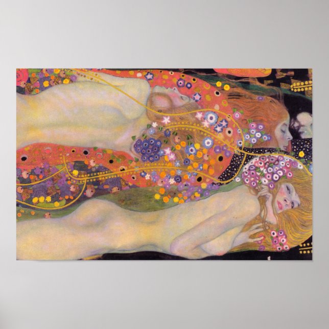 Gustav Klimt - Vattenormar II Poster (Framsidan)