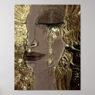 Gustav Klimt versionkvinna med en guld- reva Poster