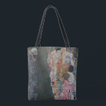 Gustav Klimt Vintage Art nouveau död och livstid Tygkasse<br><div class="desc">Död och livstid (1908) av Gustav Klimt är en vintage av bra av Viktorian Era Symbolism med två olika inslag, Life and Death. På den lämnat döden återges en klassisk grimbok med en slipande skalle, täckt i en mörk med en religiösa kor. På högerna finns en grupp huvudsakligen unga kvinnor...</div>
