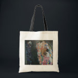 Gustav Klimt Vintage Art nouveau död och livstid Tygkasse<br><div class="desc">Död och livstid (1908) av Gustav Klimt är en vintage av bra av Viktorian Era Symbolism med två olika inslag, Life and Death. På den lämnat döden återges en klassisk grimbok med en slipande skalle, täckt i en mörk med en religiösa kor. På högerna finns en grupp huvudsakligen unga kvinnor...</div>