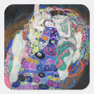 Gustav Klimt - Virgin Fyrkantigt Klistermärke