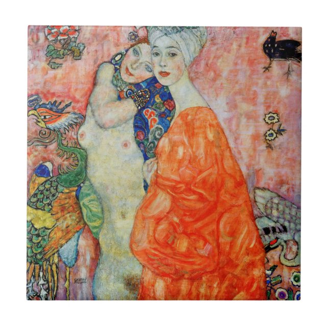 Gustav Klimt - Women Friends Kakelplatta (Framsidan)