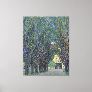 Gustav Klimt's Allee på Schloss Kammer-målning. Canvastryck
