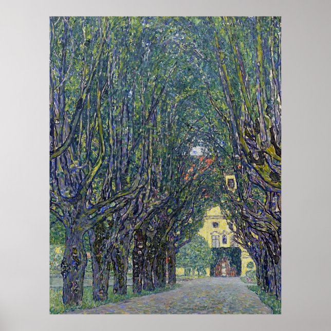 Gustav Klimt's Allee på Schloss Kammer-målning. Poster (Framsidan)