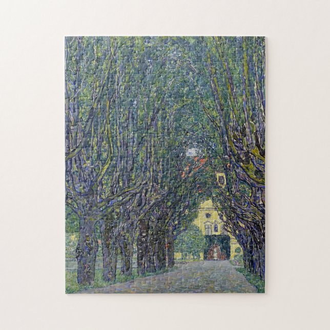 Gustav Klimt's Allee på Schloss Kammer-målning. Pussel (Vertikal)