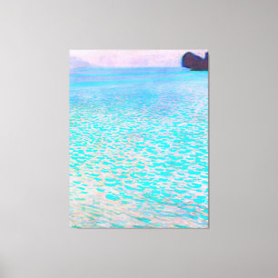 Gustav Klimt's Attersee-berömd tavla. Canvastryck