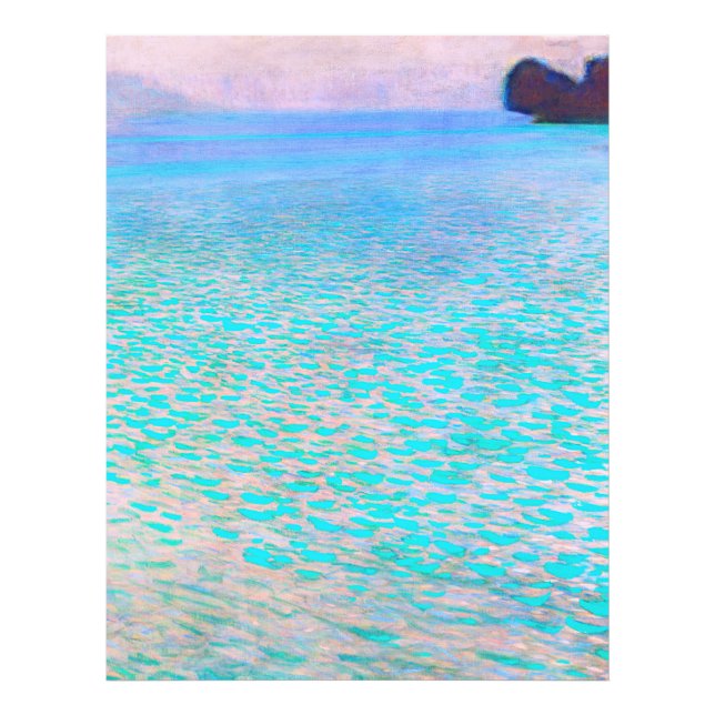 Gustav Klimt's Attersee-berömd tavla. Fototryck (Framsidan)