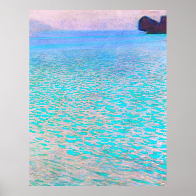 Gustav Klimt's Attersee-berömd tavla. Poster (Framsidan)