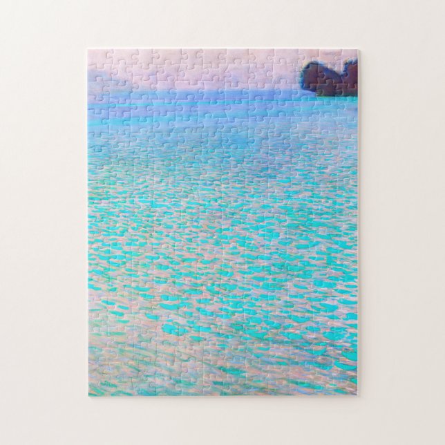 Gustav Klimt's Attersee-berömd tavla. Pussel (Vertikal)