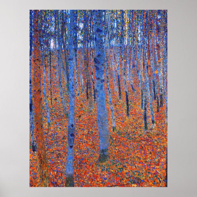 Gustav Klimts Beech Grove I berömd-målning Poster (Framsidan)