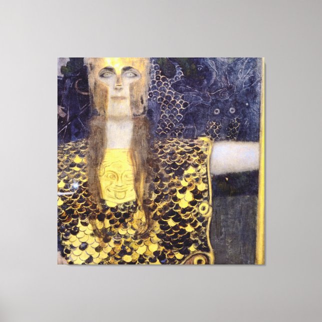 Gustav Klimts berömd Pallas Athena-målning Canvastryck (Framsida)